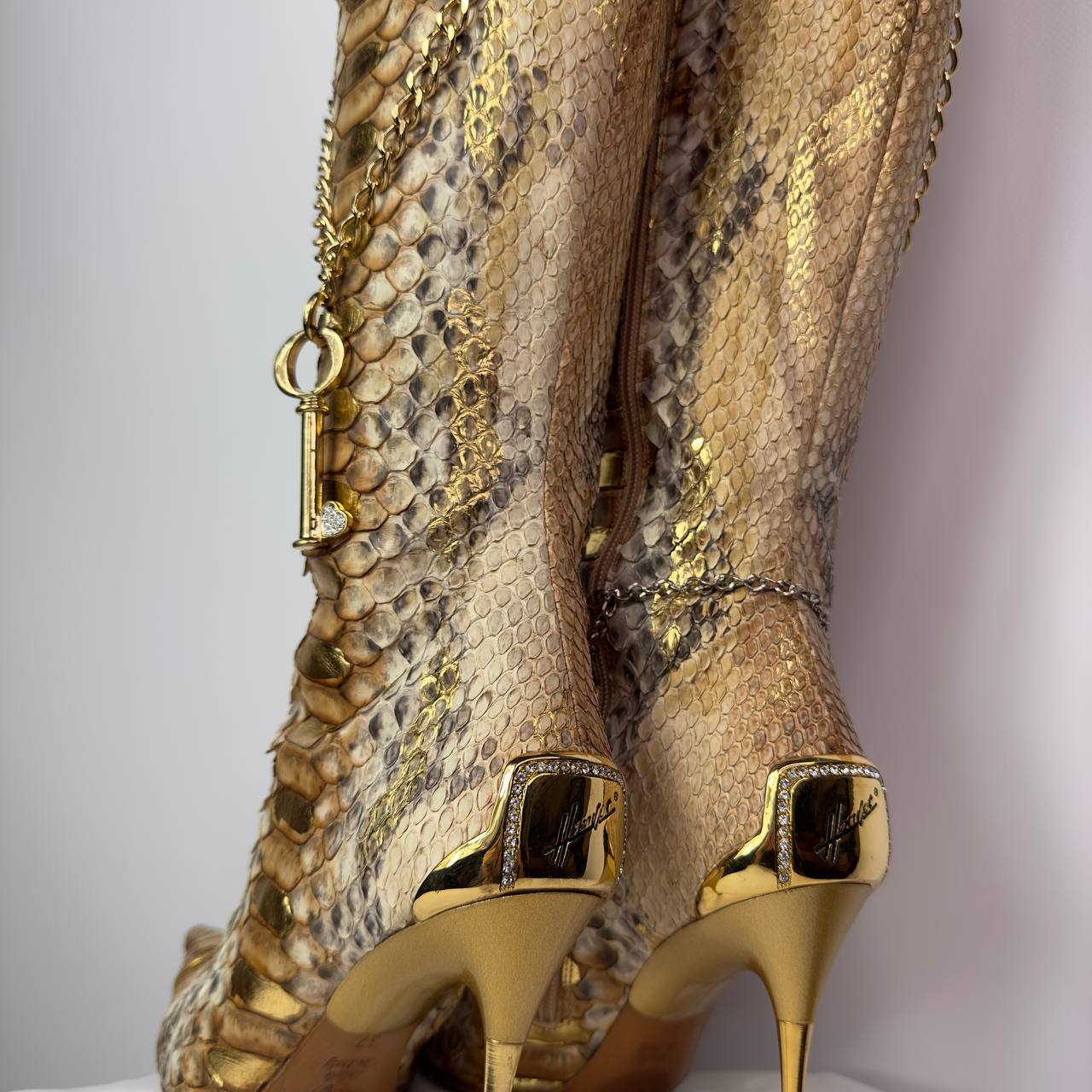 Hamlet Couture Python Leather Boots