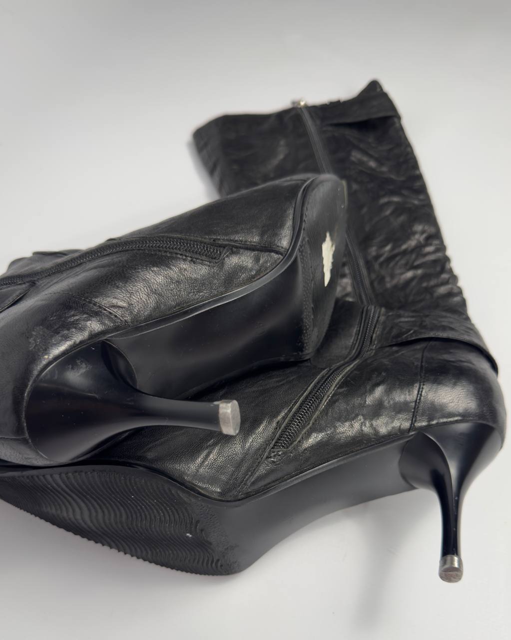 Vintage Buckle Leather Boots — 40/40.5