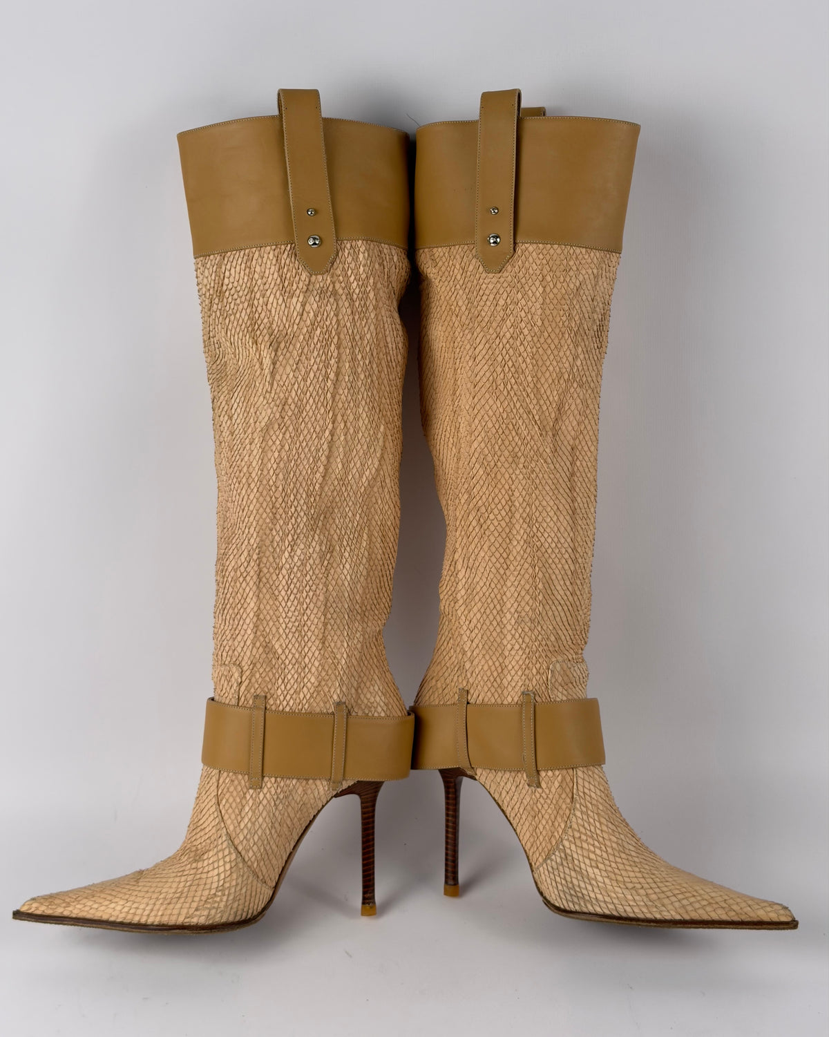 Gianmarco Lorenzi Vintage Leather Buckle Boots — 38
