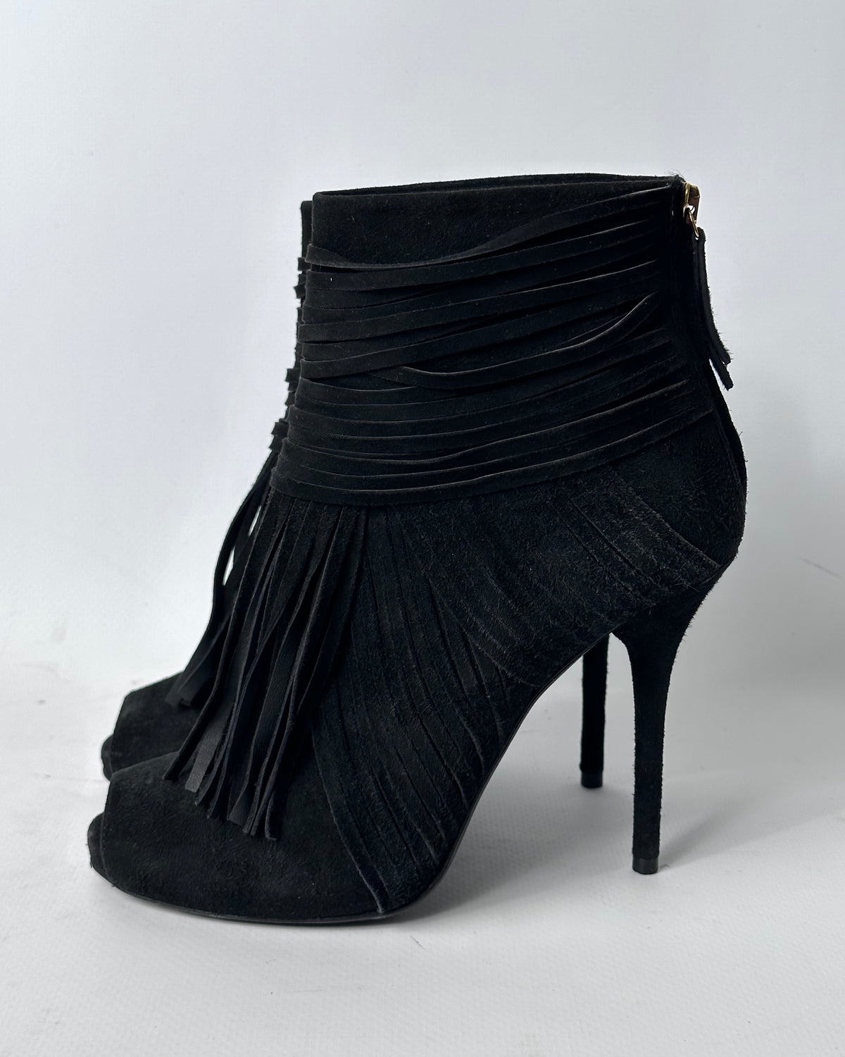 Gucci Becky Fringe Booties — 36.5