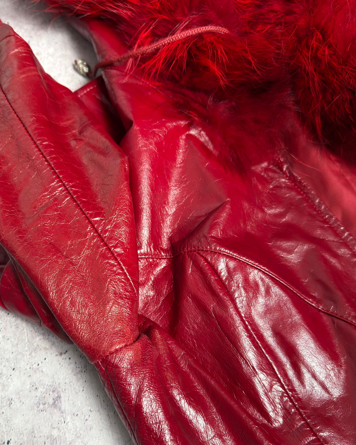 Vintage Fur Leather Jacket — M