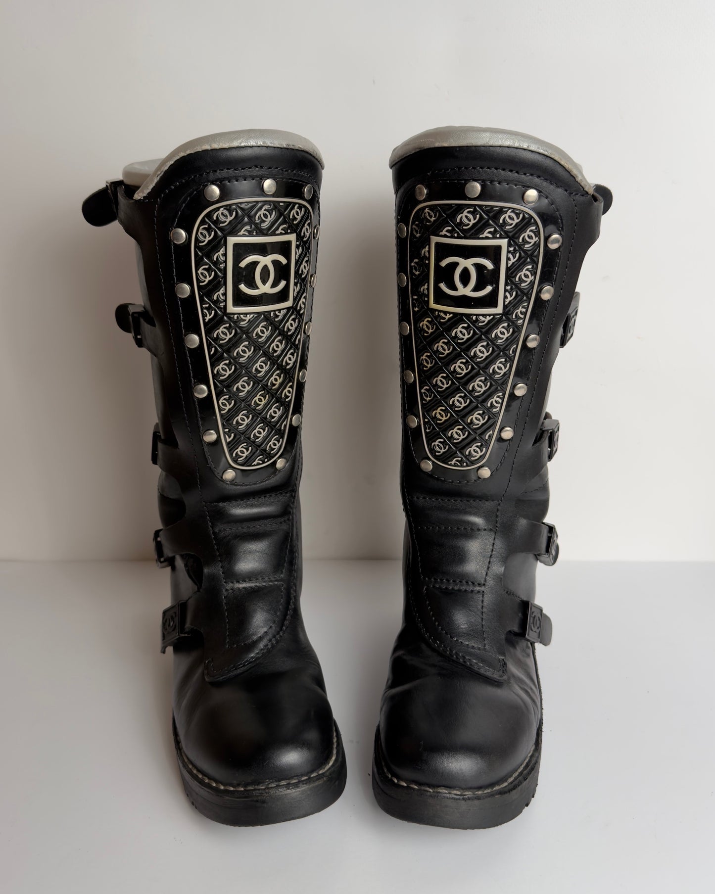 Chanel FW 2003 Moto Biker Boots — 37