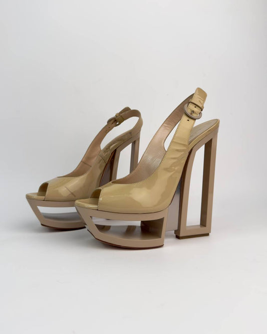 Casadei Cut Out Platform Heels — 38/38.5