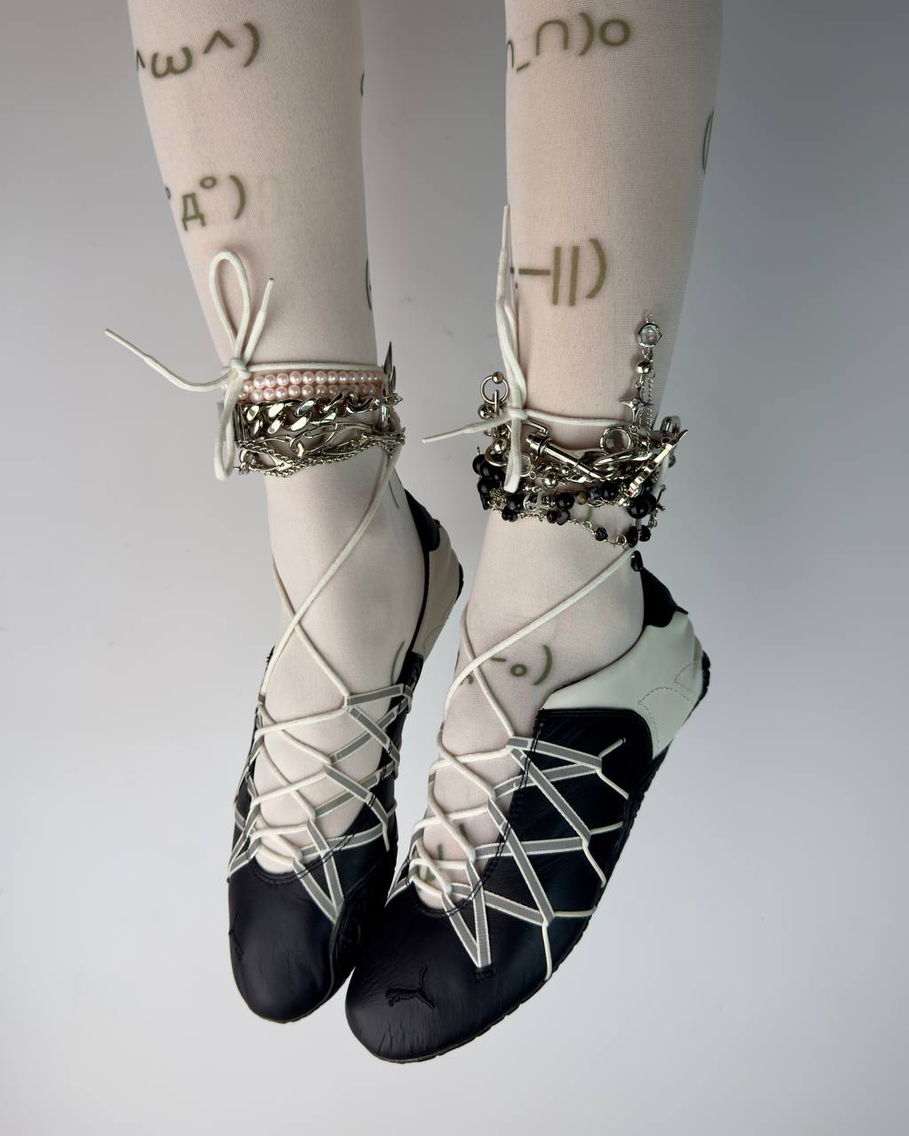 Puma Vintage Lace Up Ballet Flats — 37/37.5