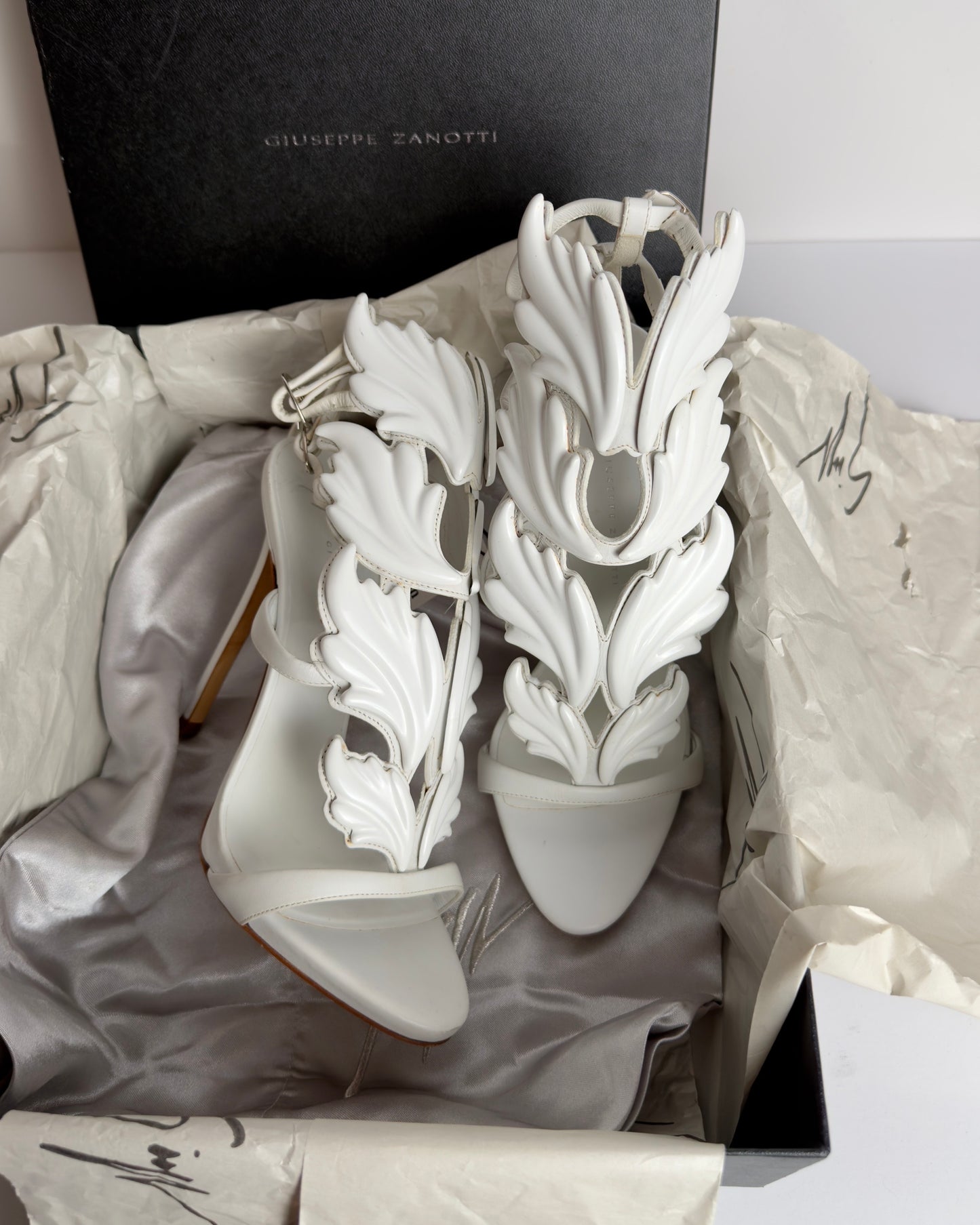 Giuseppe Zanotti White Cruel Summer Heels