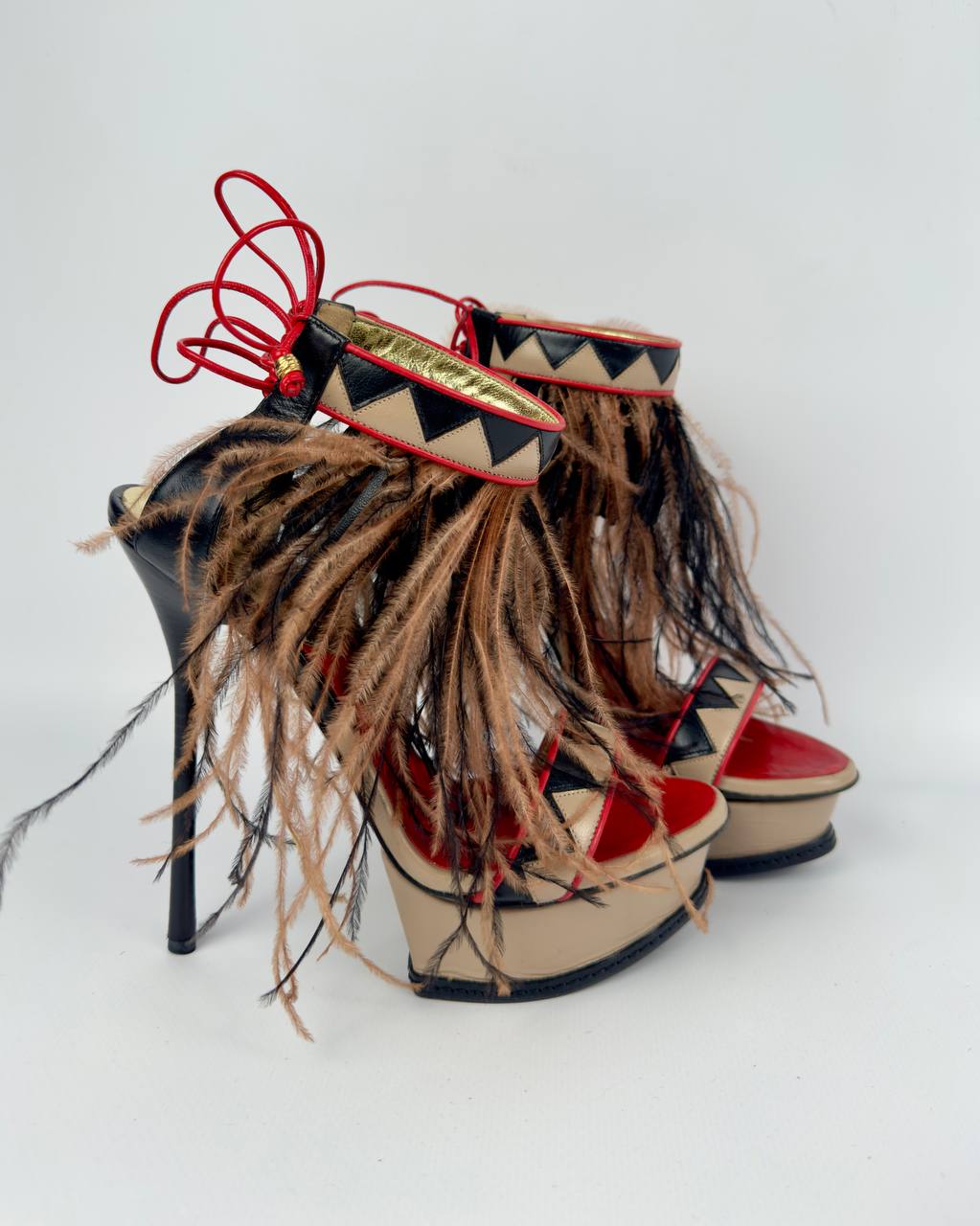 Dsquared Rare Ostrich Feather Heels — 37