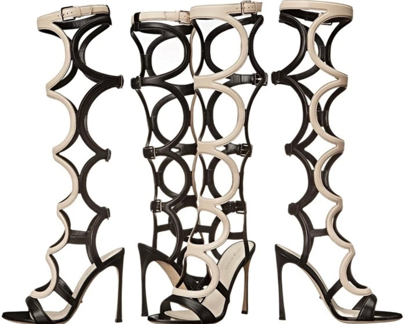 Sergio Rossi Arabesque Gladiator Heels — 37/37.5