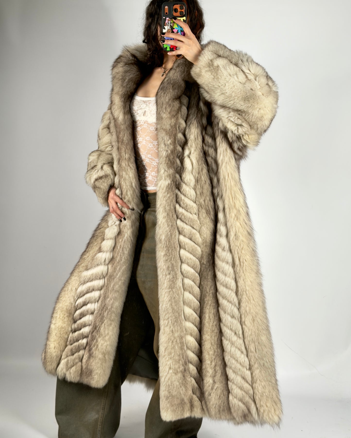 Vintage Arctic Fox Luxury Fluffy Fur Coat