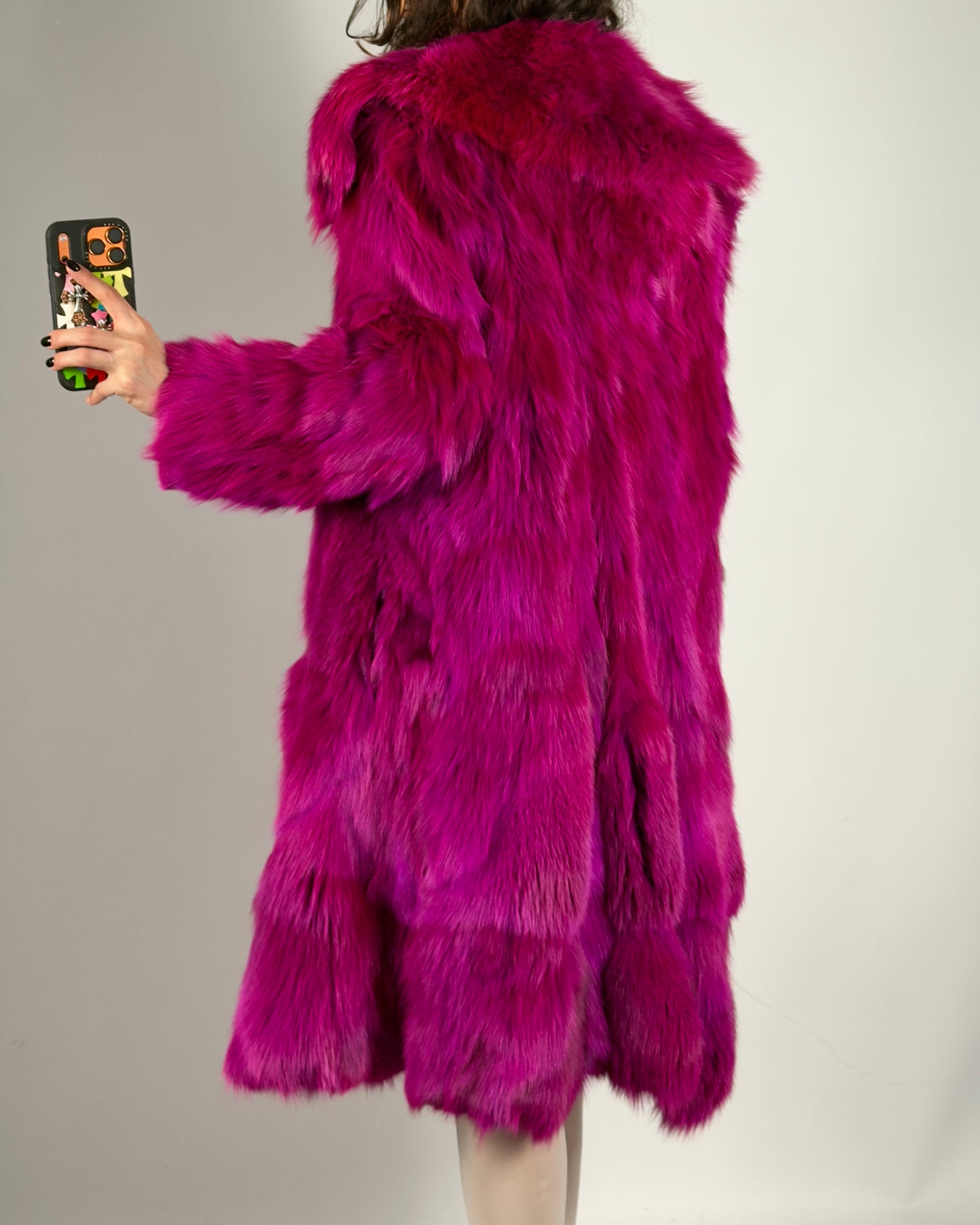 Vintage Fox Pink Fur Coat — S/L