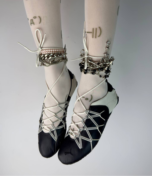 Puma Vintage Lace Up Ballet Flats — 37/37.5 & 38/38.5