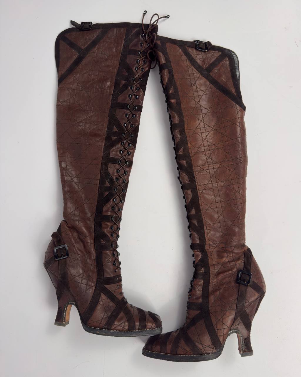 Dior Galliano 00s Leather Boots — 38.5