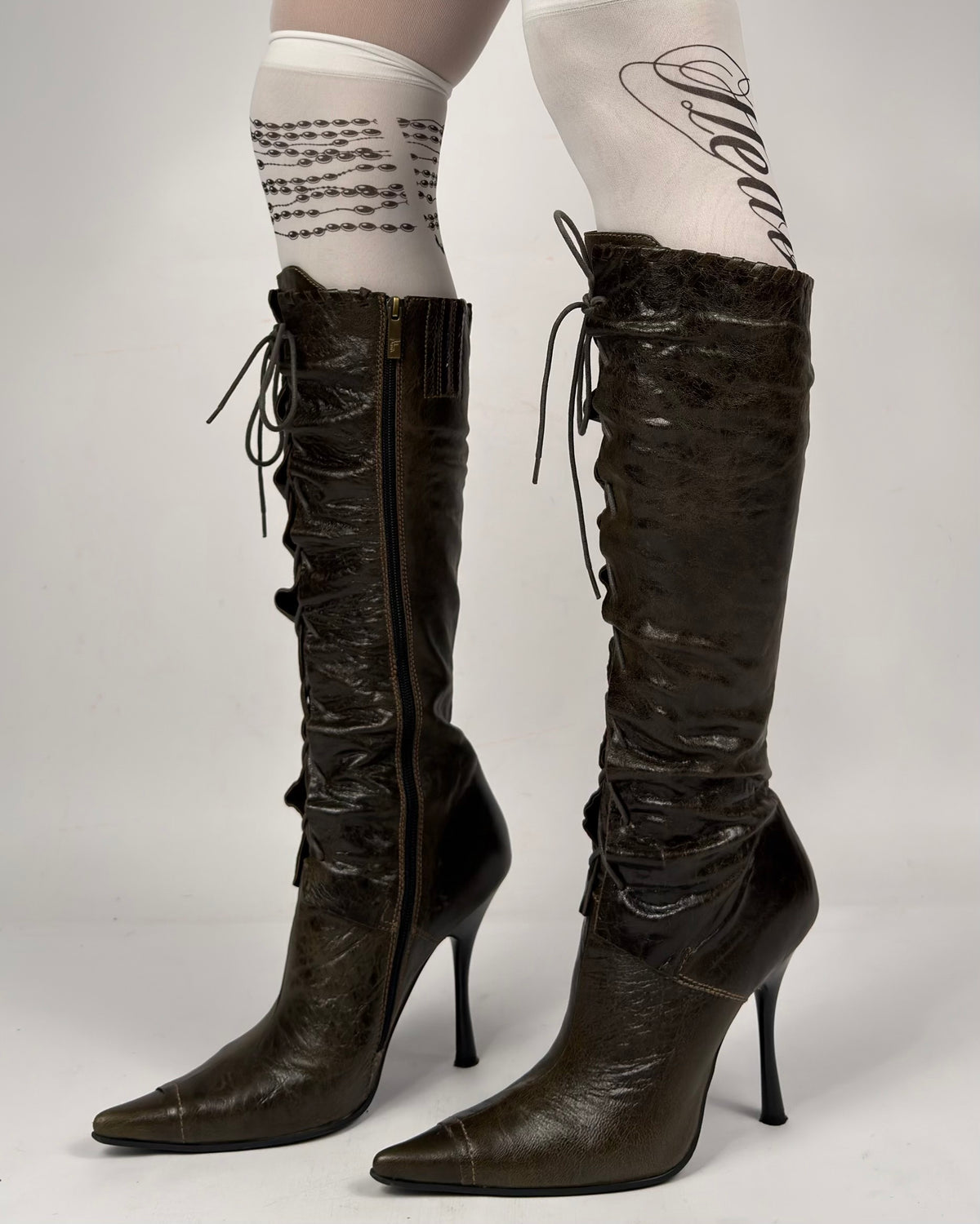 Vintage Italian Lace Up Boots — 38