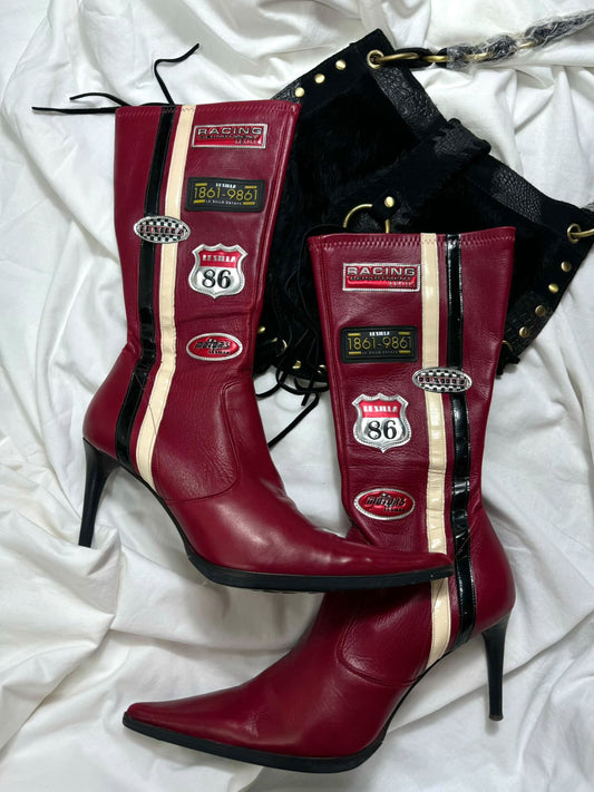 Le Silla Vintage Racing Leather Boots 39/40