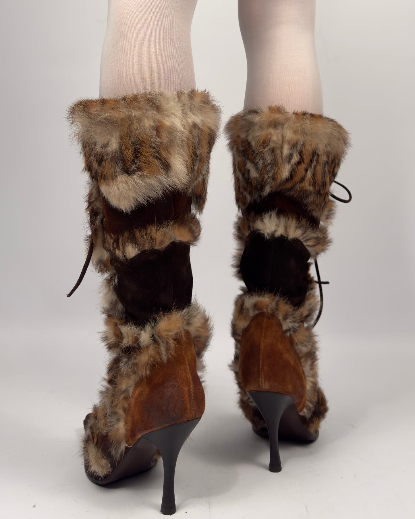 El Dante’s Couture Vintage Fur Boots — 38