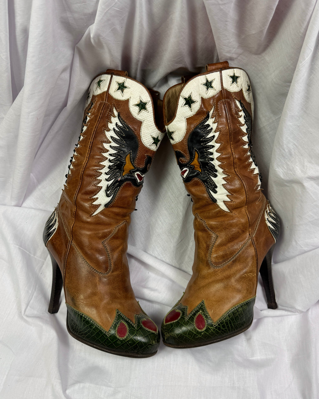 D&G SS04 Cowboy Boss Hearts Boots — 38