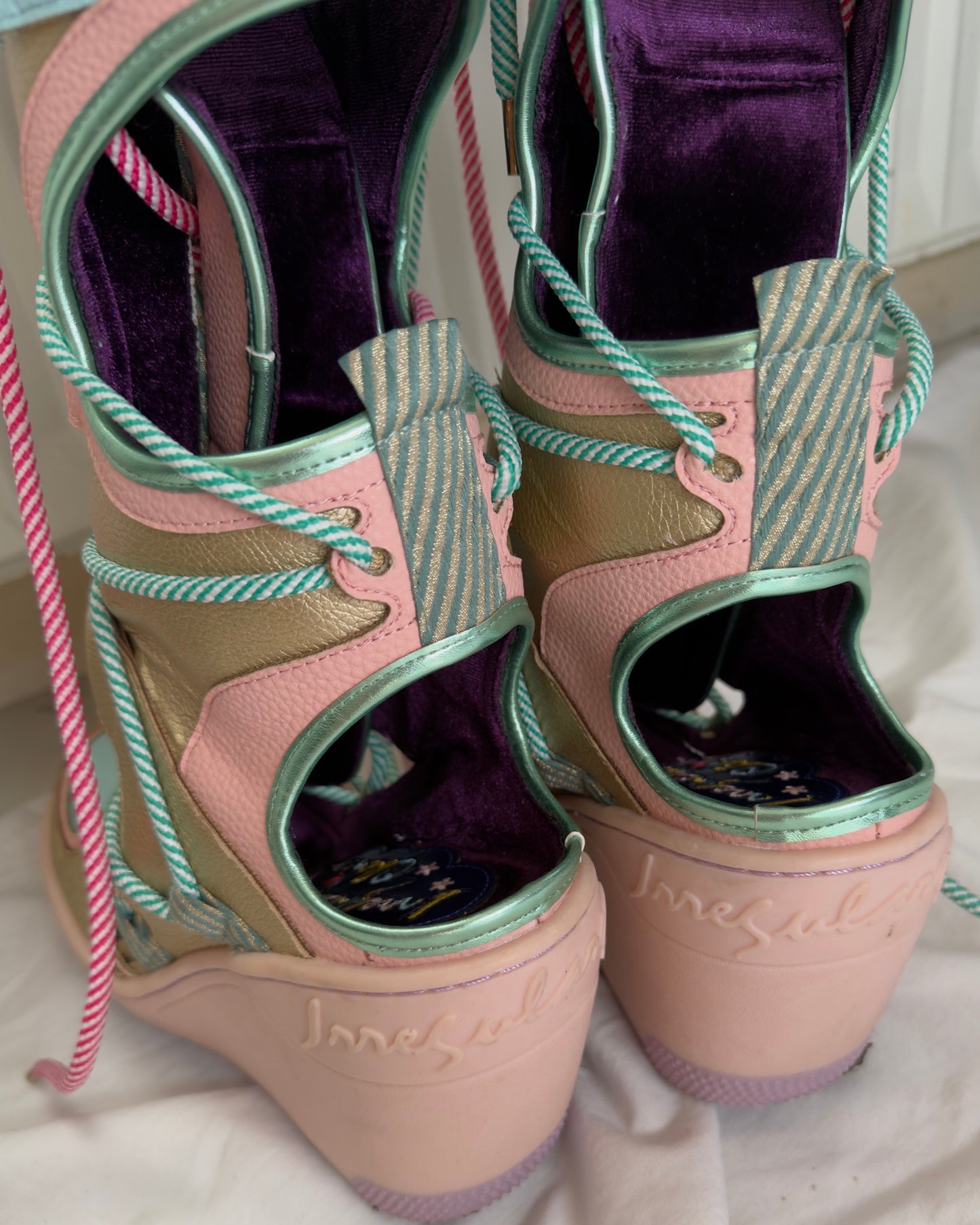 Irregular Choice "Touch Down" platform wedge gladiator boots — 38/39 📍NUANCE