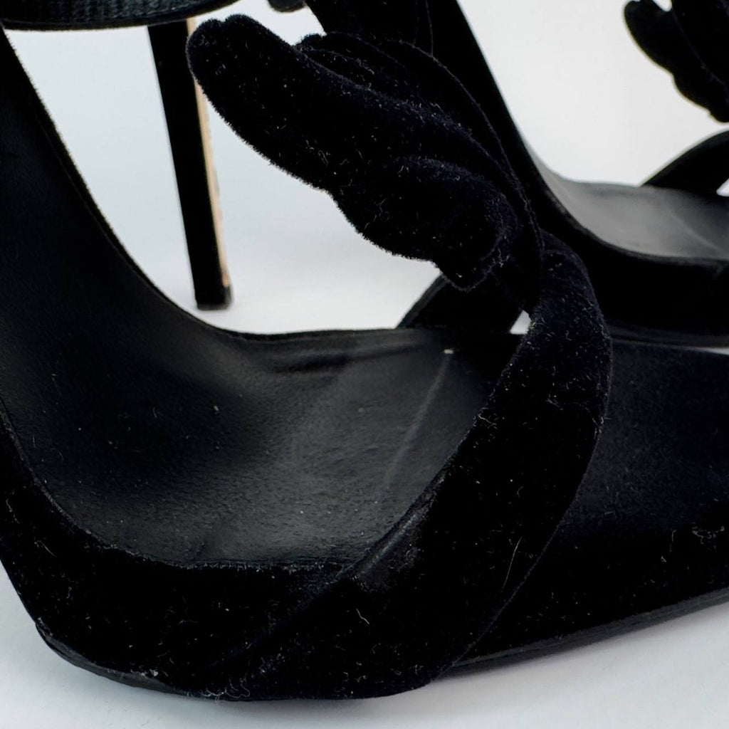 Giuseppe Zanotti Cruel Summer Black Velvet Heels — 38