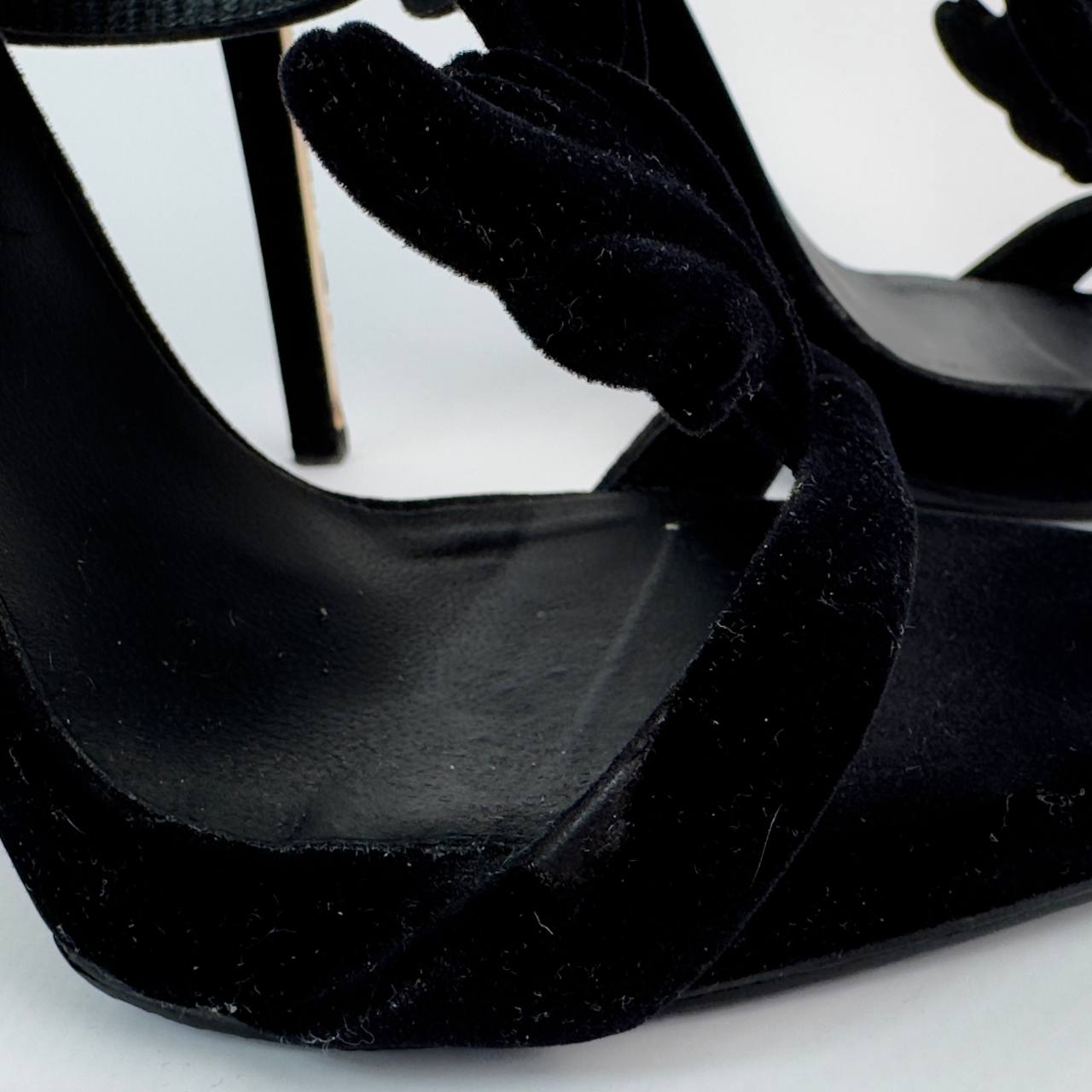 Giuseppe Zanotti Cruel Summer Black Velvet Heels — 38