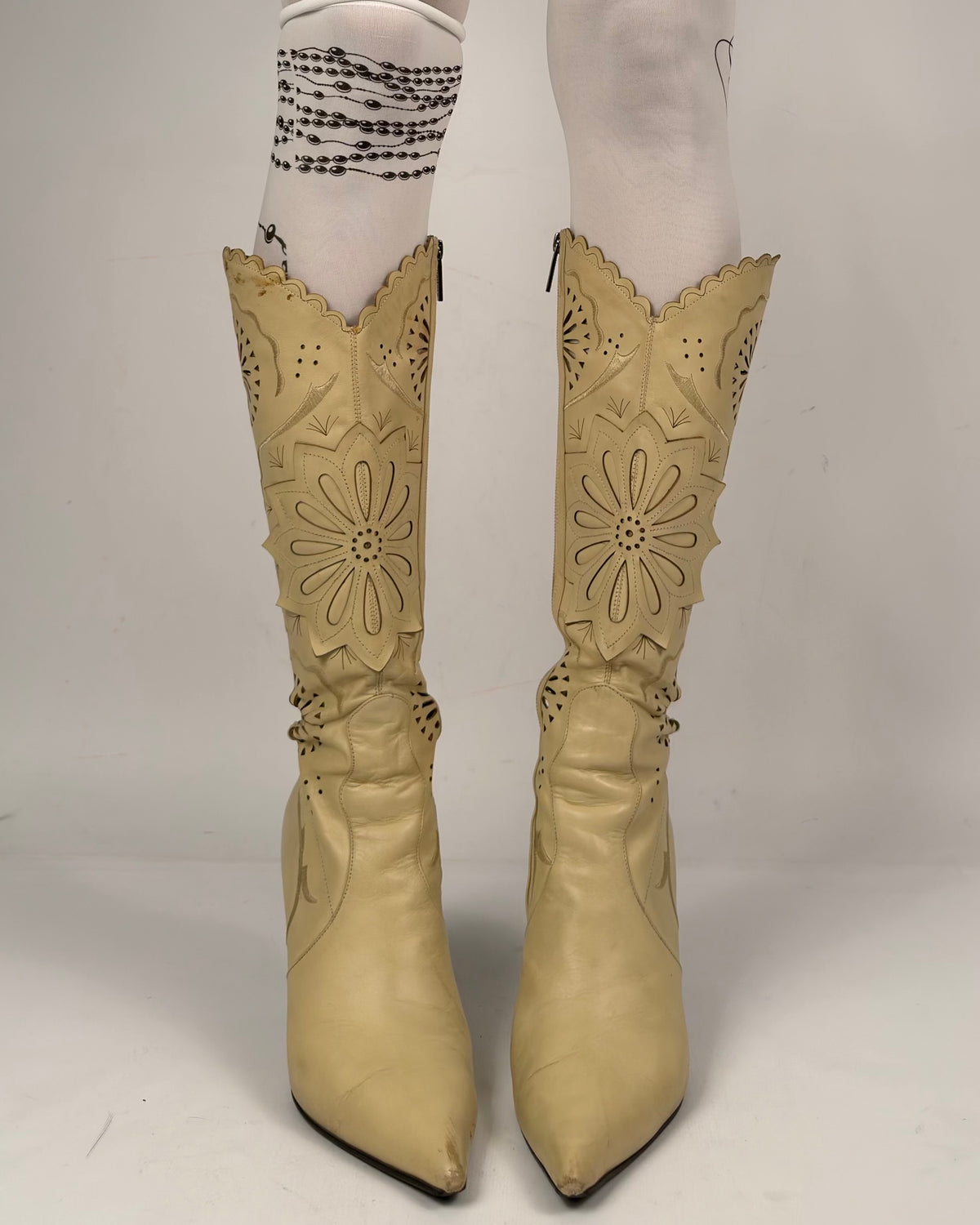 Vintage Western Leather Boots — 41