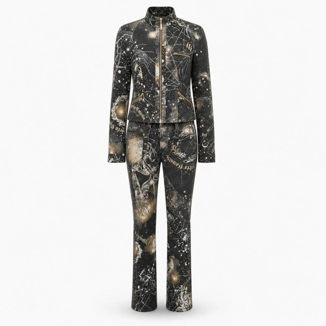 Roberto Cavalli F/W 2003 Constellation Zodiac Denim Set — M
