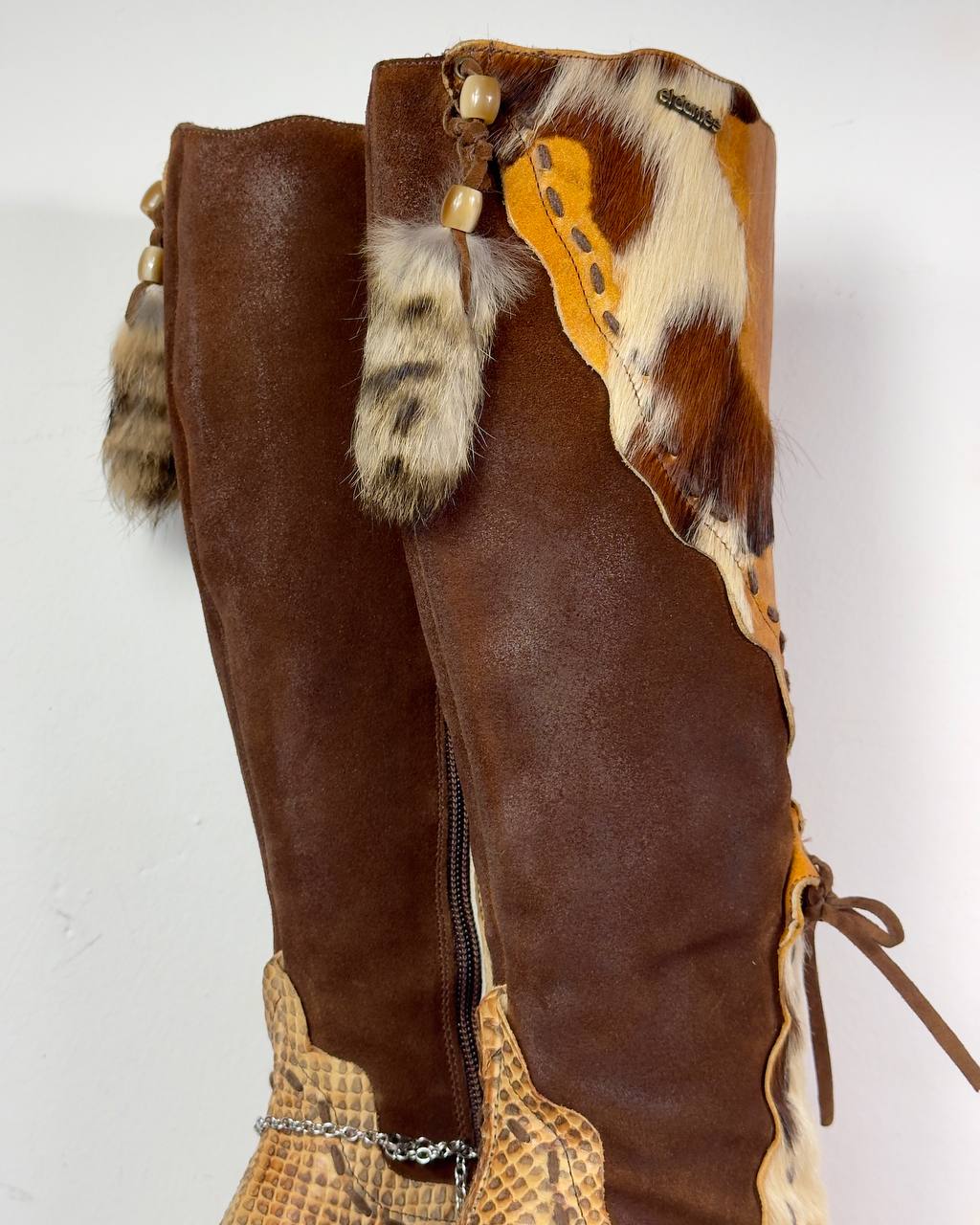 El Dante’s Vintage Rare Leather Fur Boots 37