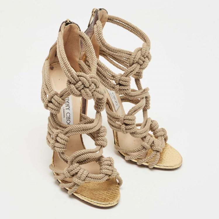 Jimmy Choo Rope Snakeskin Heels — 39.5