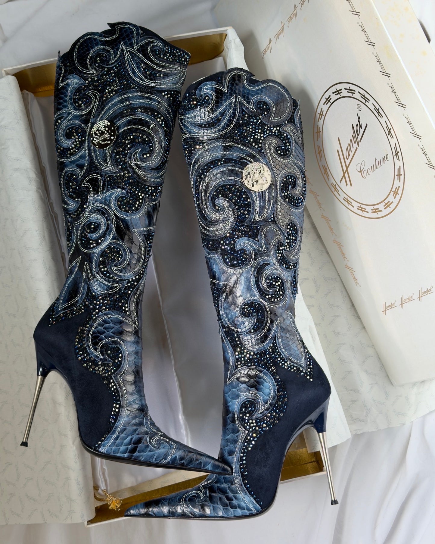 Hamlet Couture Italian Python Boots