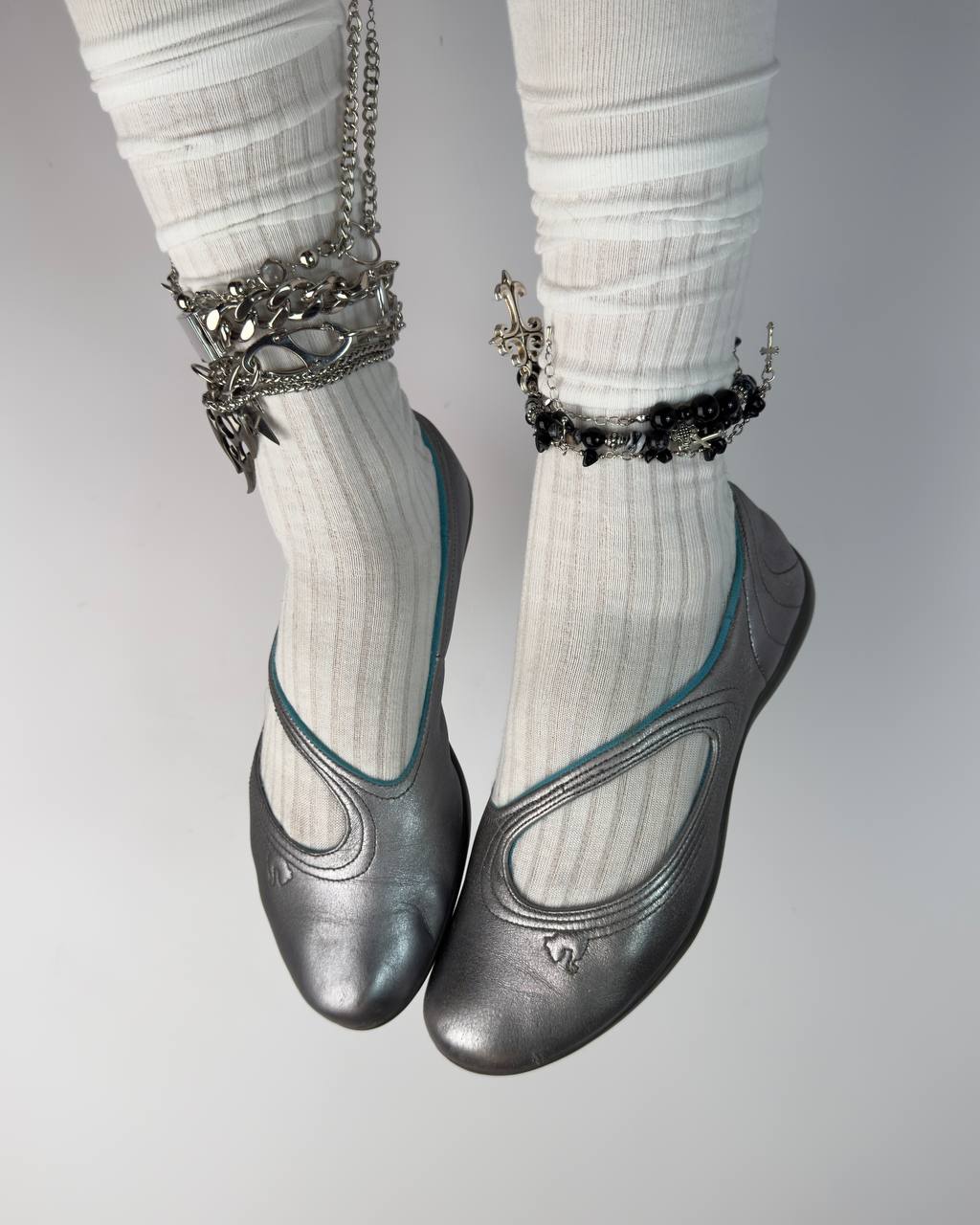 Puma Vintage Silver Ballet Flats — 38/38.5
