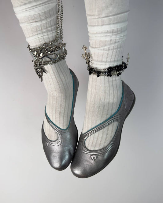 Puma Vintage Silver Ballet Flats — 38/38.5