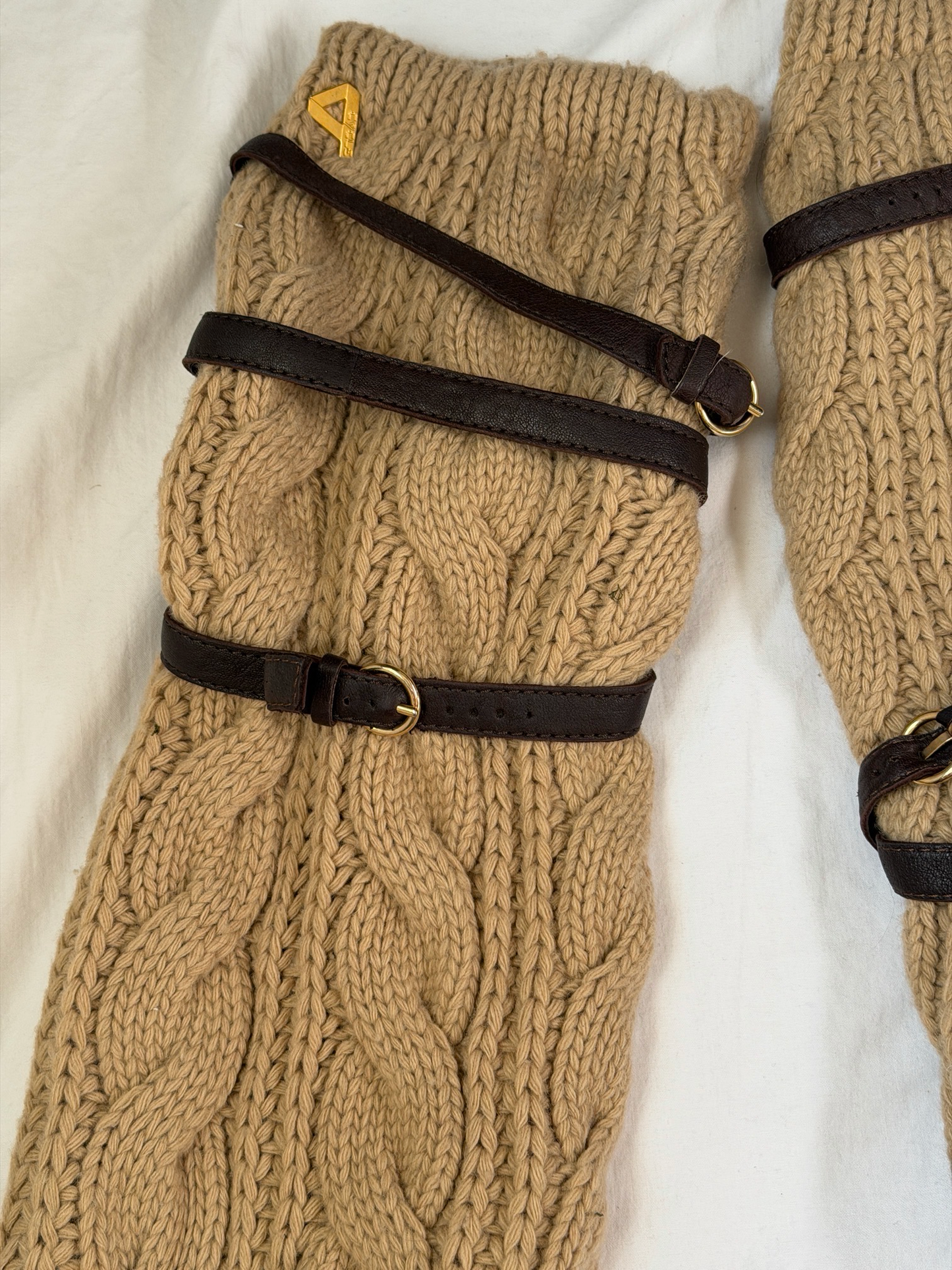 Vintage Knit Buckle Boots — 38/39