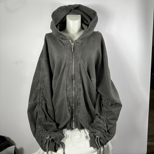 Shine Luxury Golucida zipper cargo denim hoodie