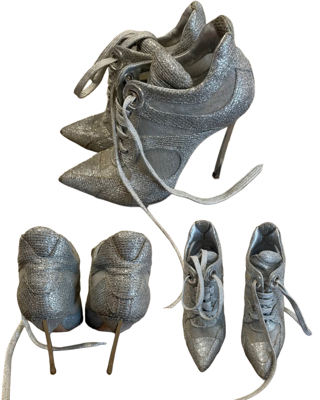 Casadei Silver Sneaker Booties — 37