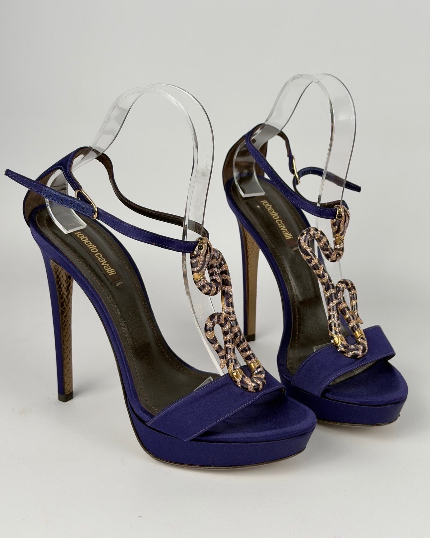 Roberto Cavalli Snake Heels — 38