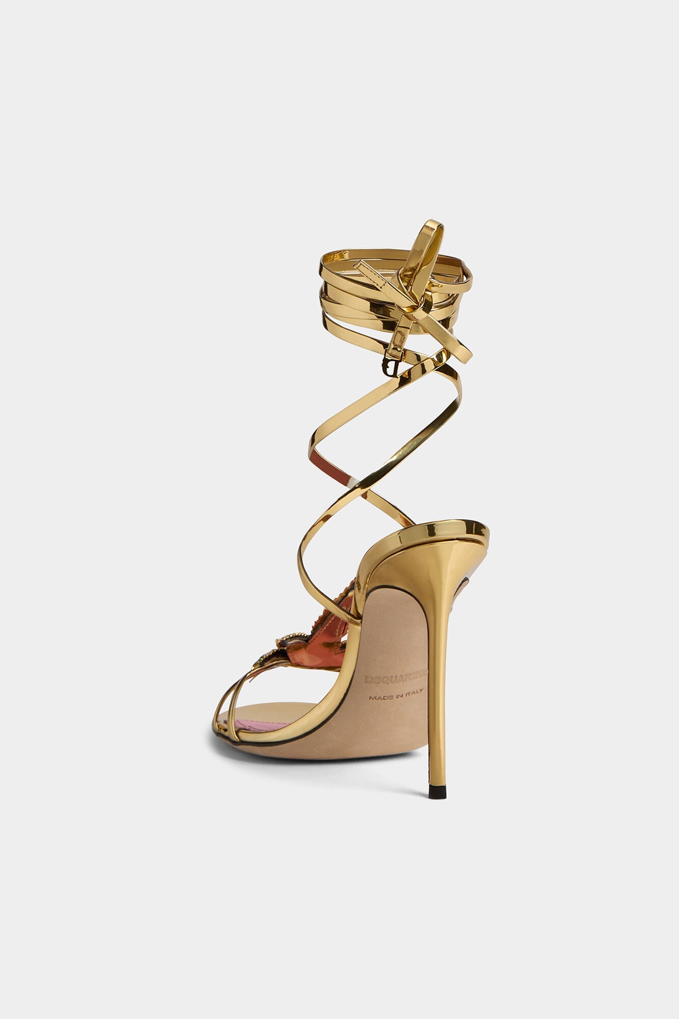 Dsquared2 Marija Leaf Gold Strap Sandals SS05 reissue for SS24 — 40/41
