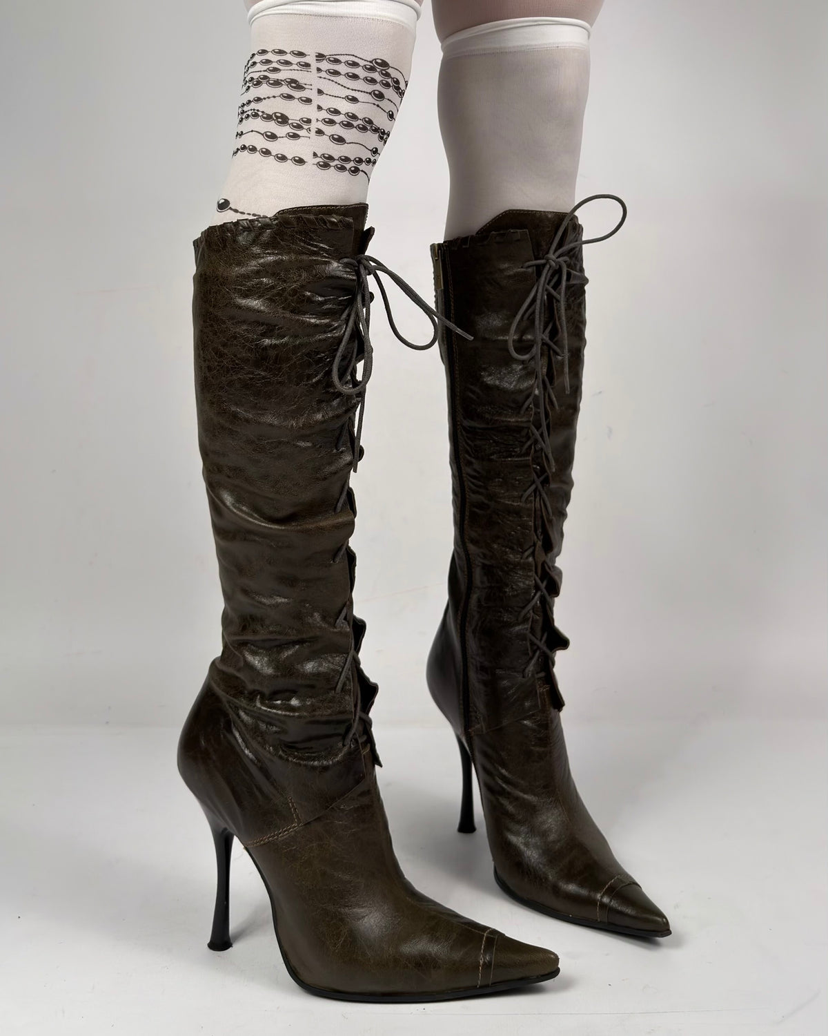 Vintage Italian Lace Up Boots — 38