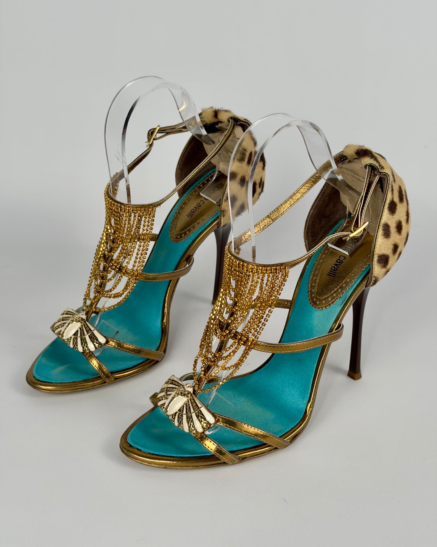 Roberto Cavalli Vintage Scarab Heels — 39