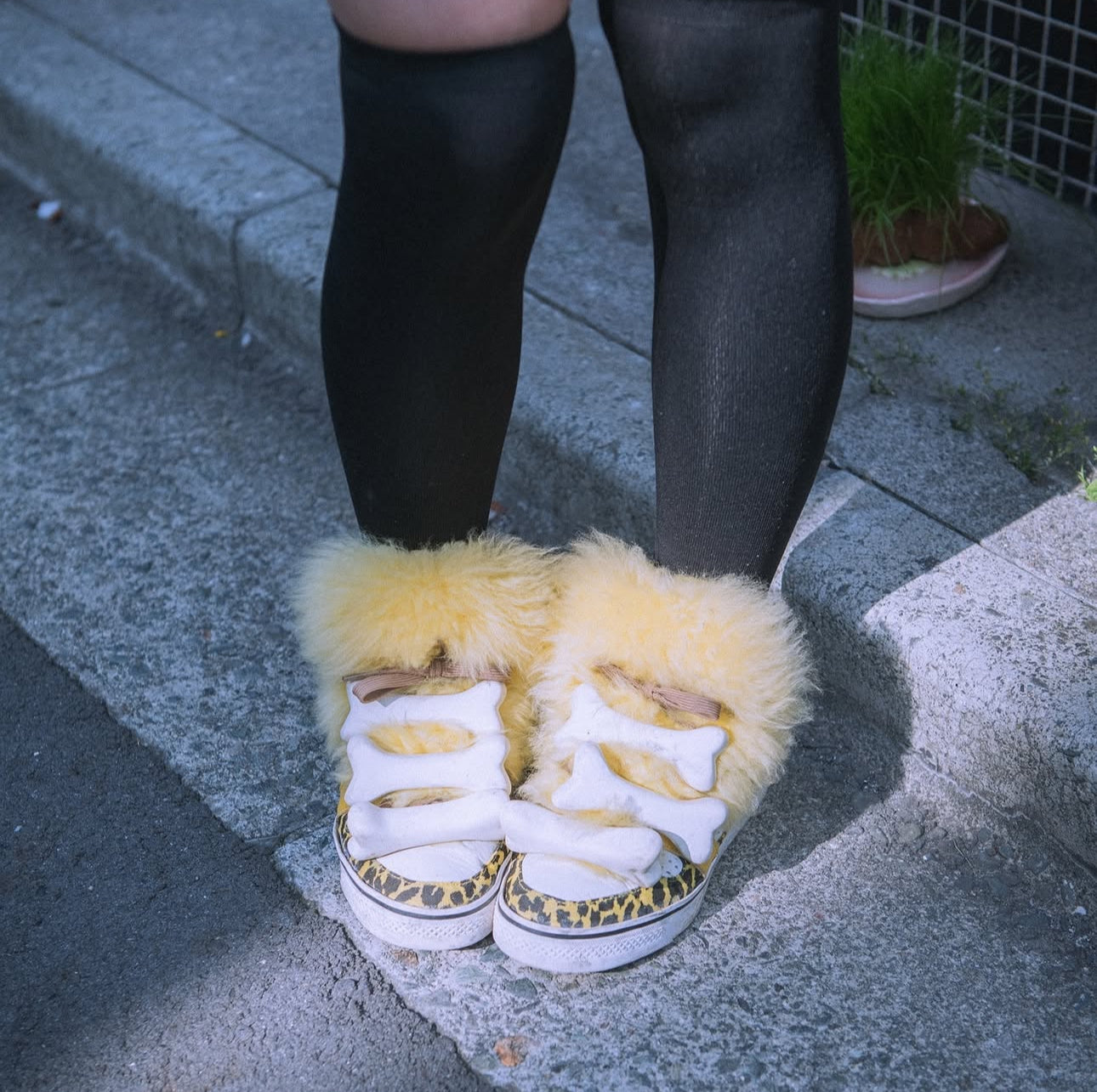 Jeremy Scott x Adidas Caveman Fur Bone Sneakers — 36