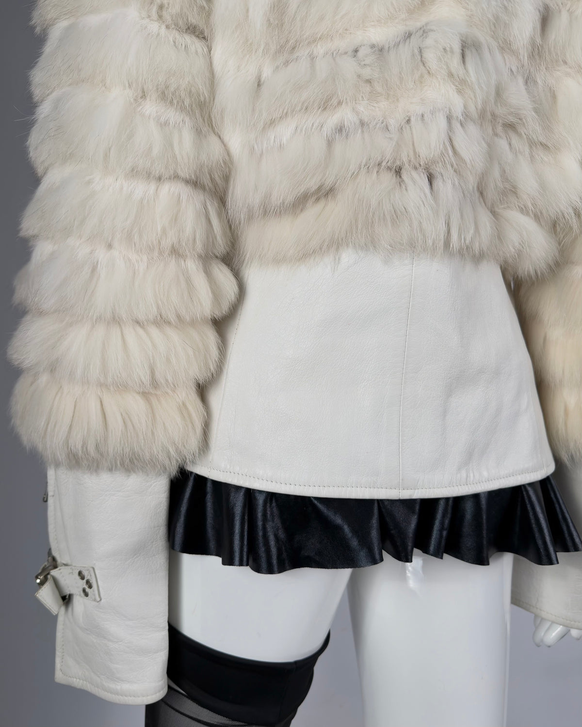 Vintage Fur Leather Jacket — M