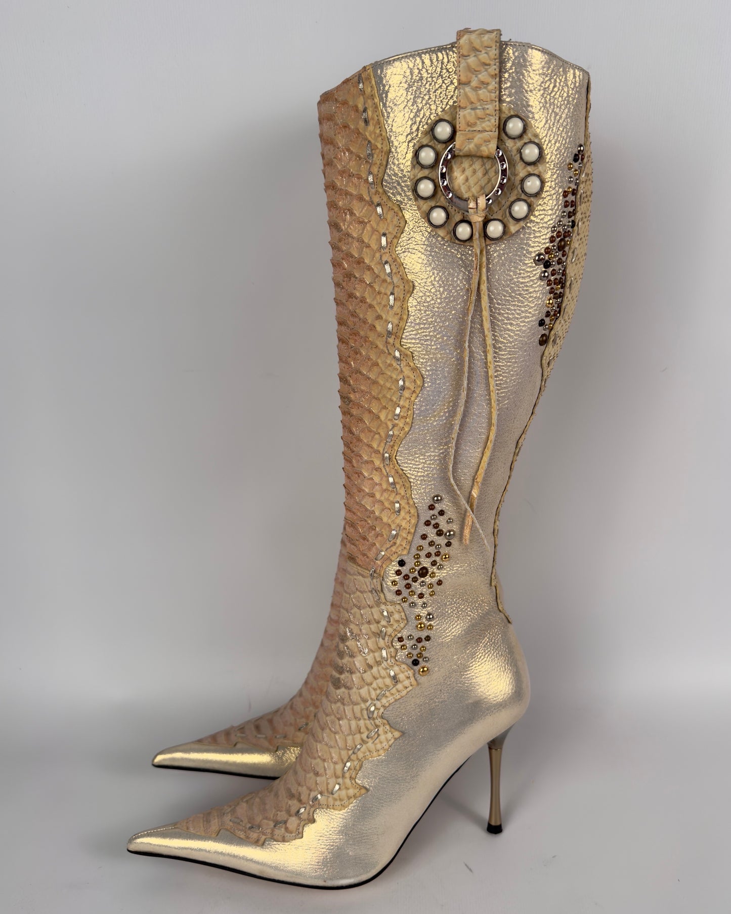 El Dante’s Couture Vintage Python Boots — 38/39