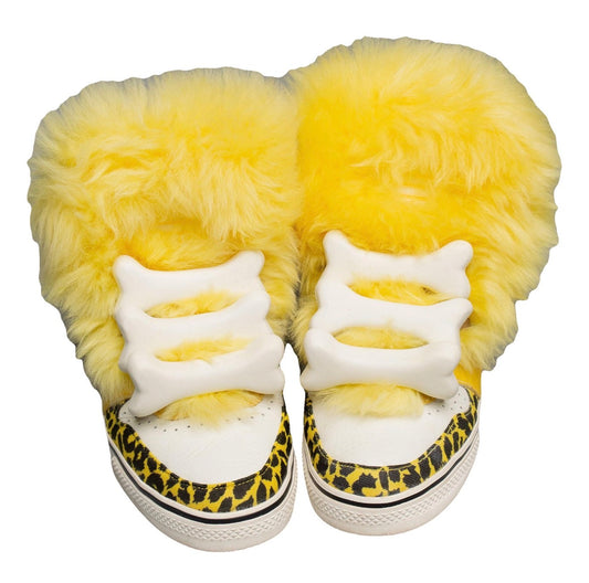 Jeremy Scott x Adidas Caveman Fur Bone Sneakers — 36