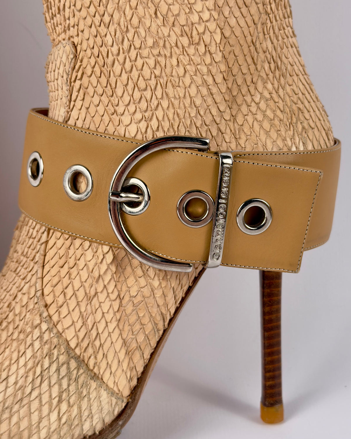 Gianmarco Lorenzi Vintage Leather Buckle Boots — 38