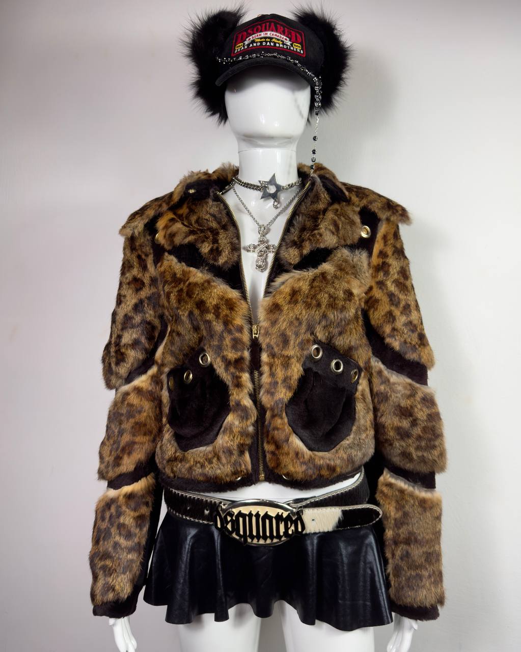 Vintage Fur Leather Jacket XS/M