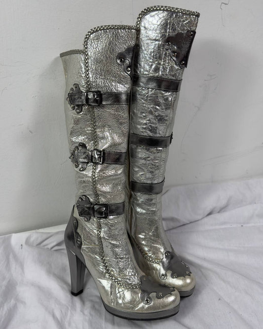 Vintage Silver Boots 38