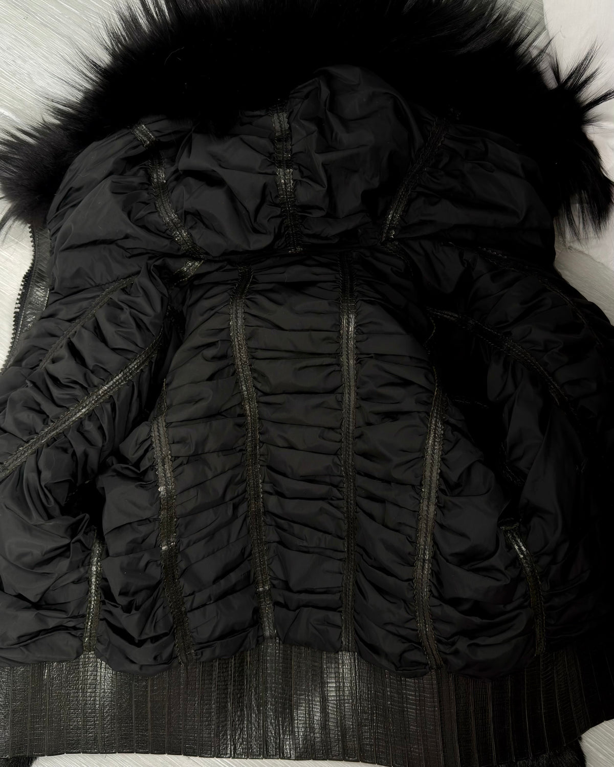 Vintage “Corset” Fur Leather Jacket Reversible — M/L