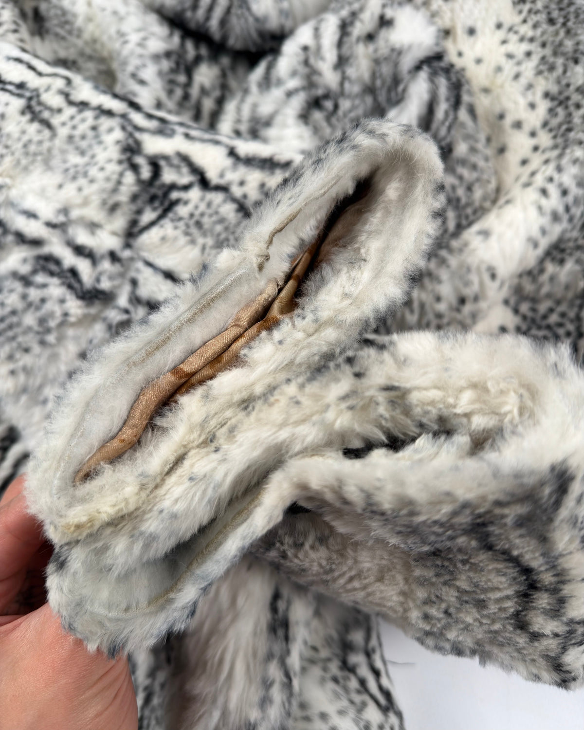 Vintage Fur Hooded Coat with Fox Collar — S/M