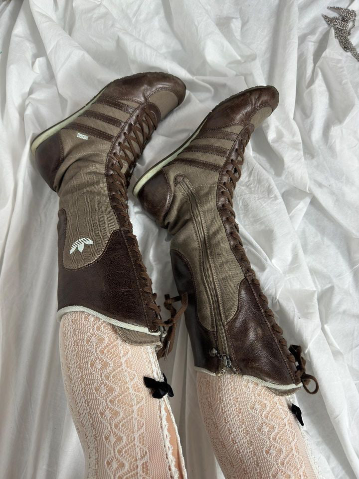 Vintage Adidas Midiru High Boxing Racing Boots Leather y2k