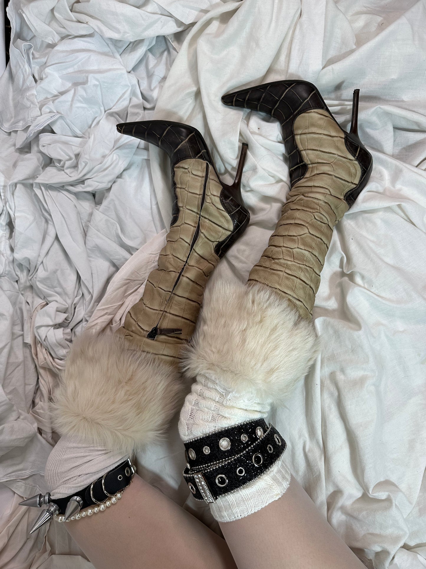 Zanotti Knee High Stiletto Boots 38.5 EU