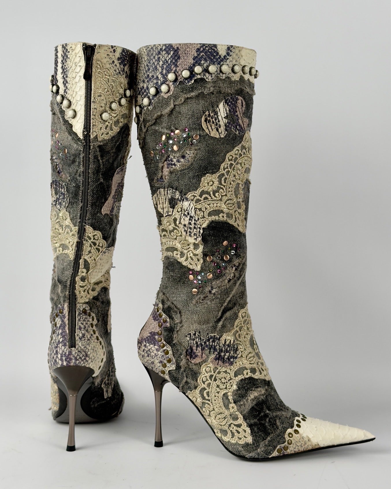 El Dante’s Vintage Denim Boots — 38/39