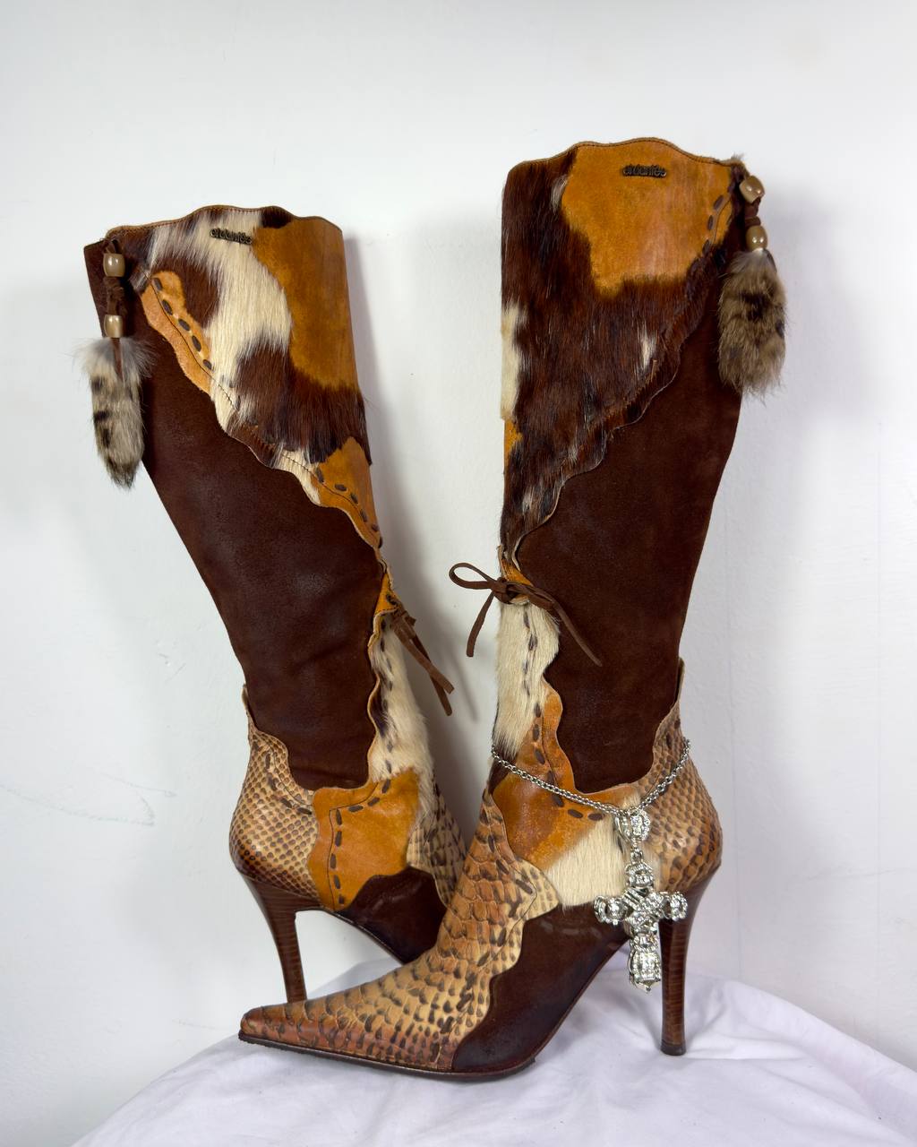 El Dante’s Vintage Rare Leather Fur Boots 37