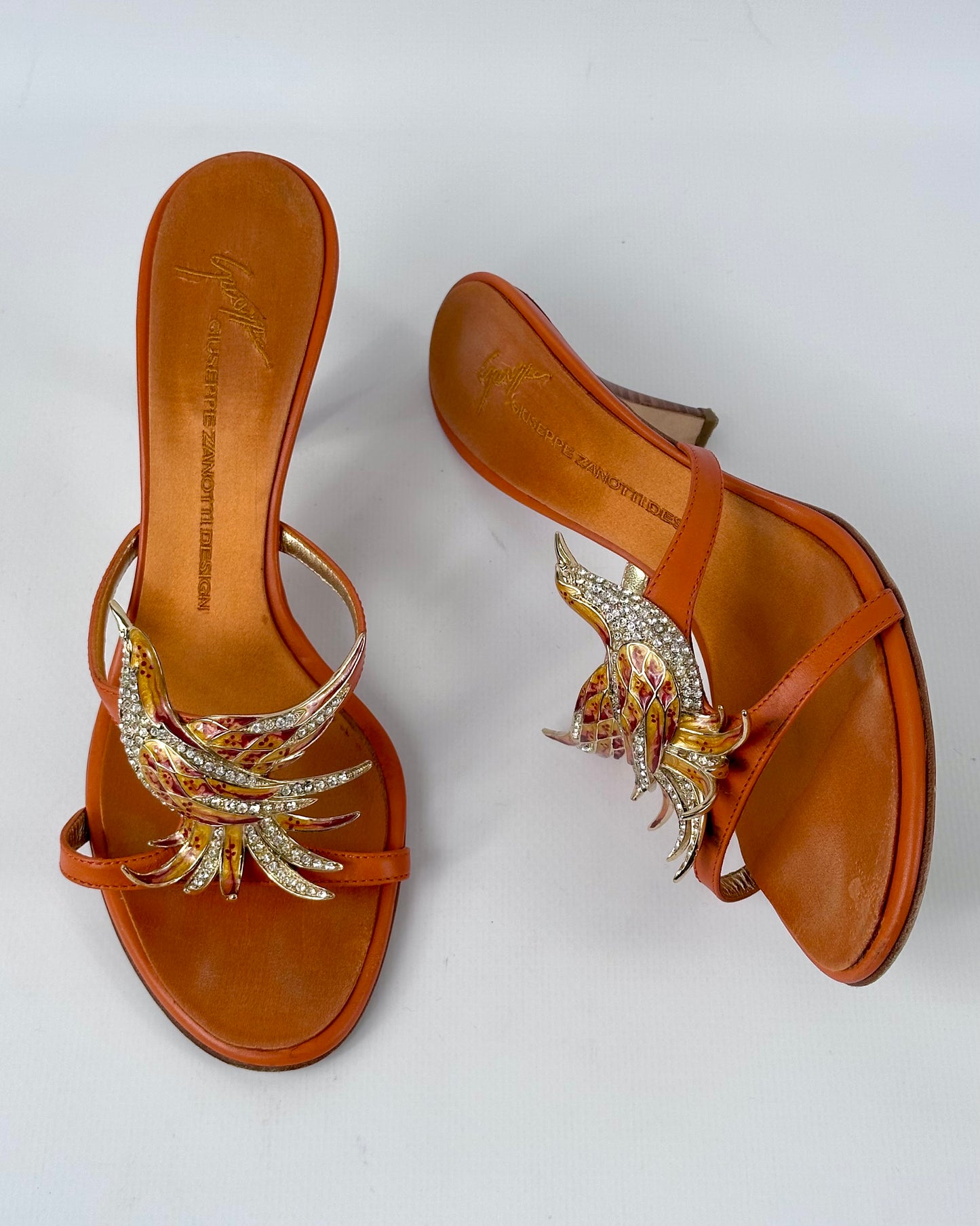 Giuseppe Zanotti Vintage Bird Gemstone Heels — 39